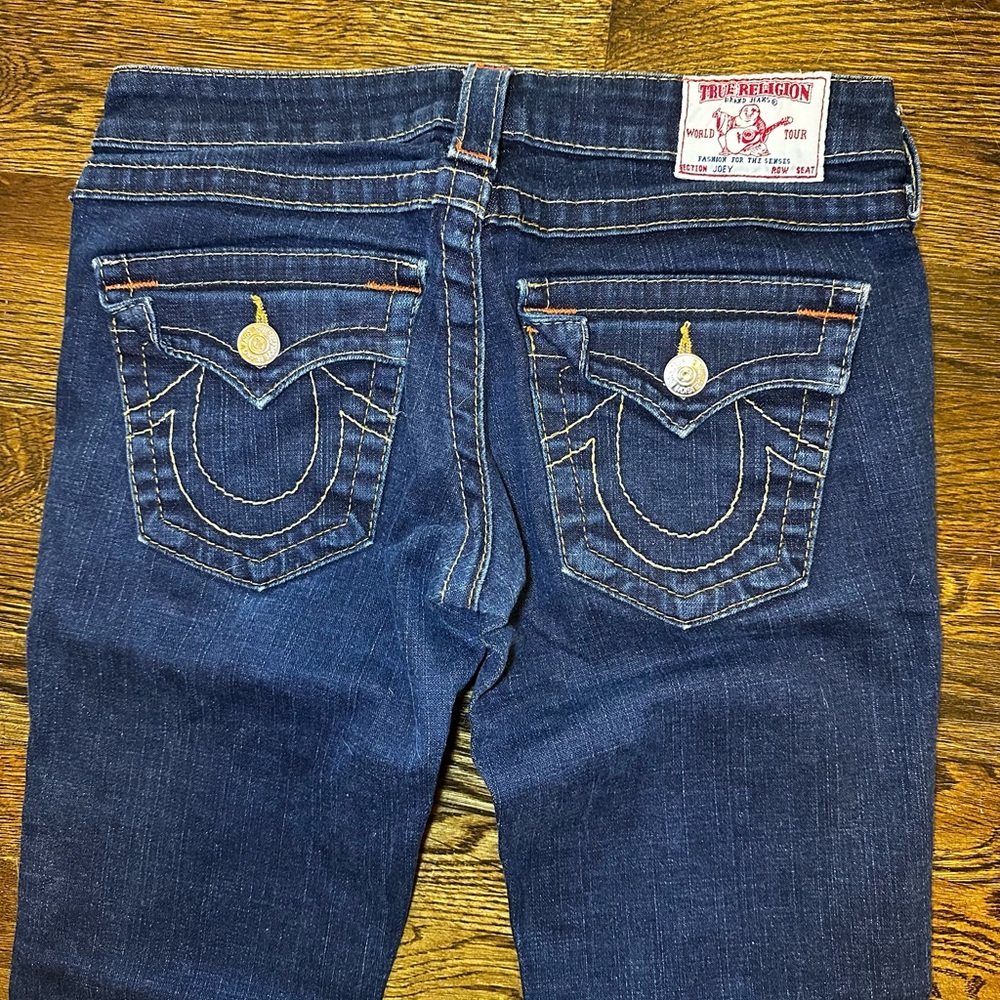 True Religion Blue Boot Cut Jeans Signature Design